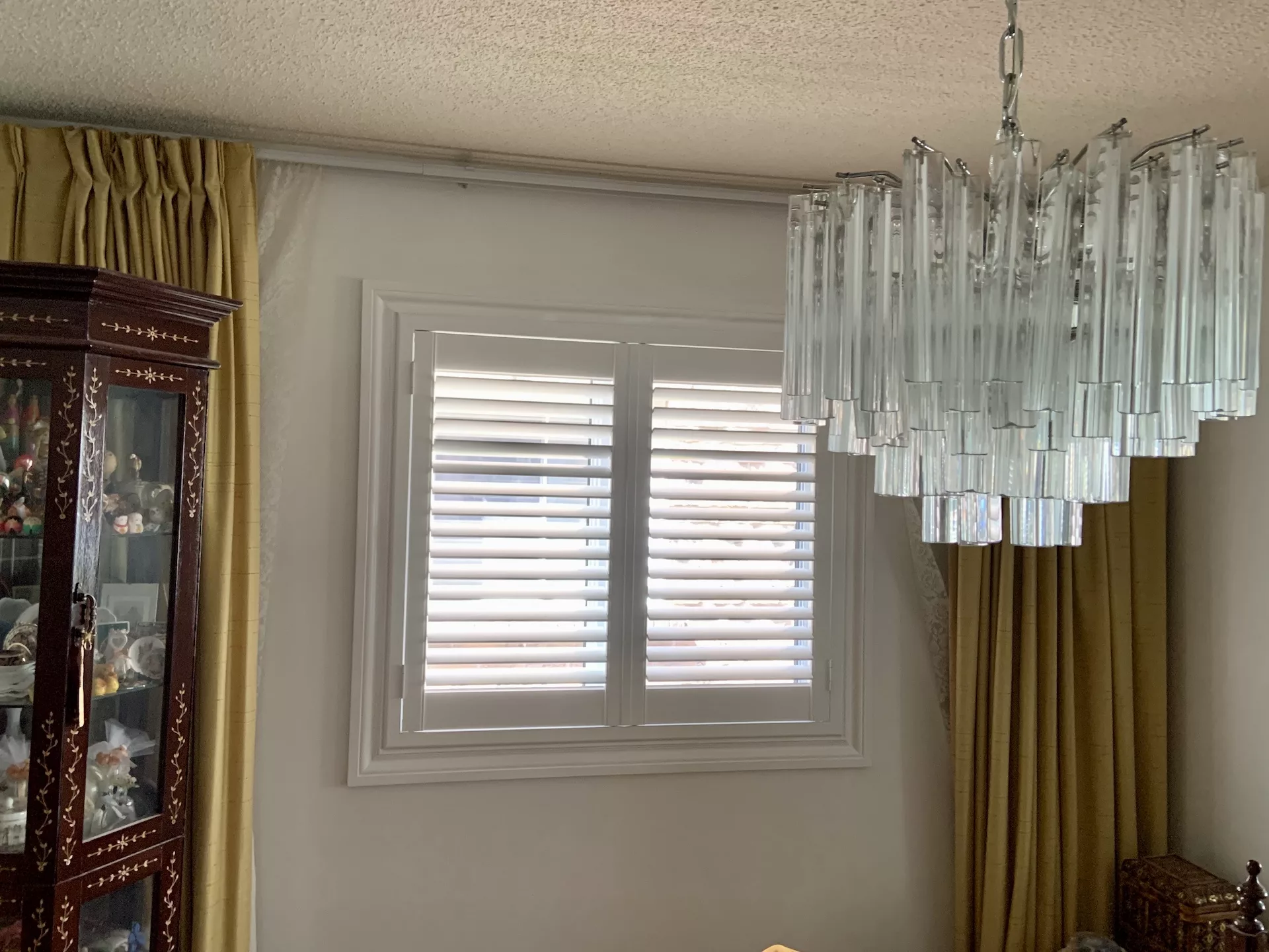 Dining room windows with PVC california shutters by ShutterLux Scarborough