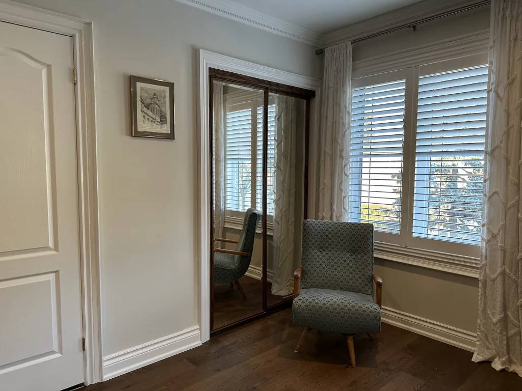 Master bedroom with ShutterLux California shutters